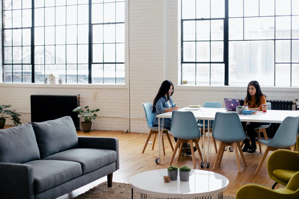 two women working